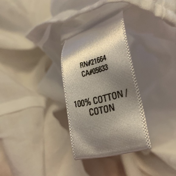 Paper White floral print large 100% cotton button down in white - Picture 7 of 9